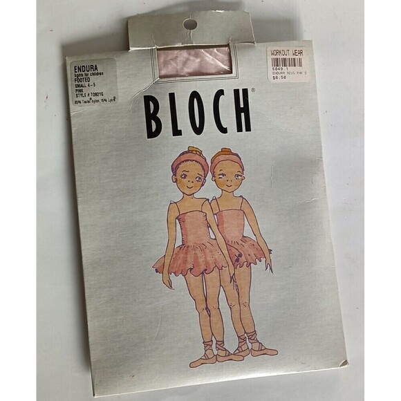 Bloch Endurance Tights For Children Size Small 4-5  Pink Footed Style T0921G New - Picture 1 of 6